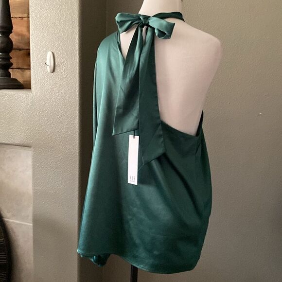 NWT NSR Emerald Green Jazzy One Shoulder Blouse - Picture 13 of 14